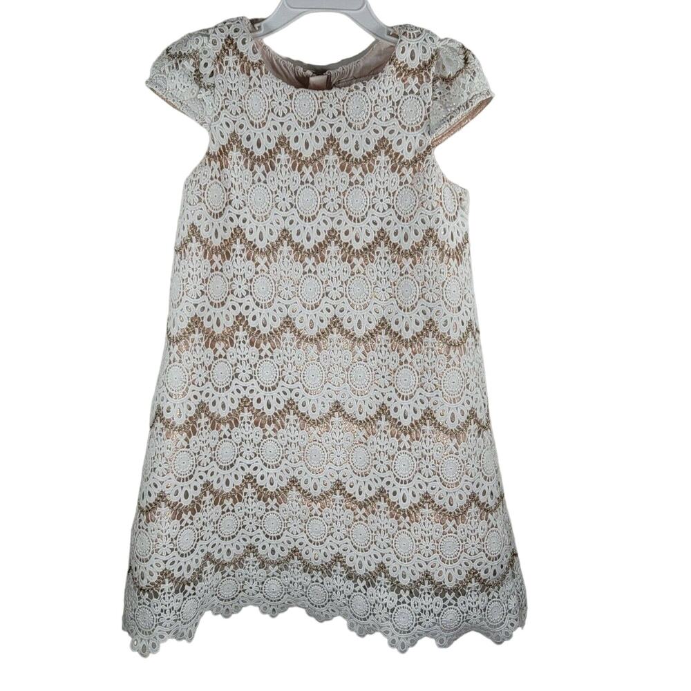 Girls Special Occasion Dress Size 6 Camilla Lace Rose Gold Flower Girl Formal